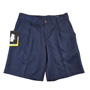 Adidas Golf Climalite Tech Pleated Chino Shorts Mens 34 Navy Blue Preppy Summer